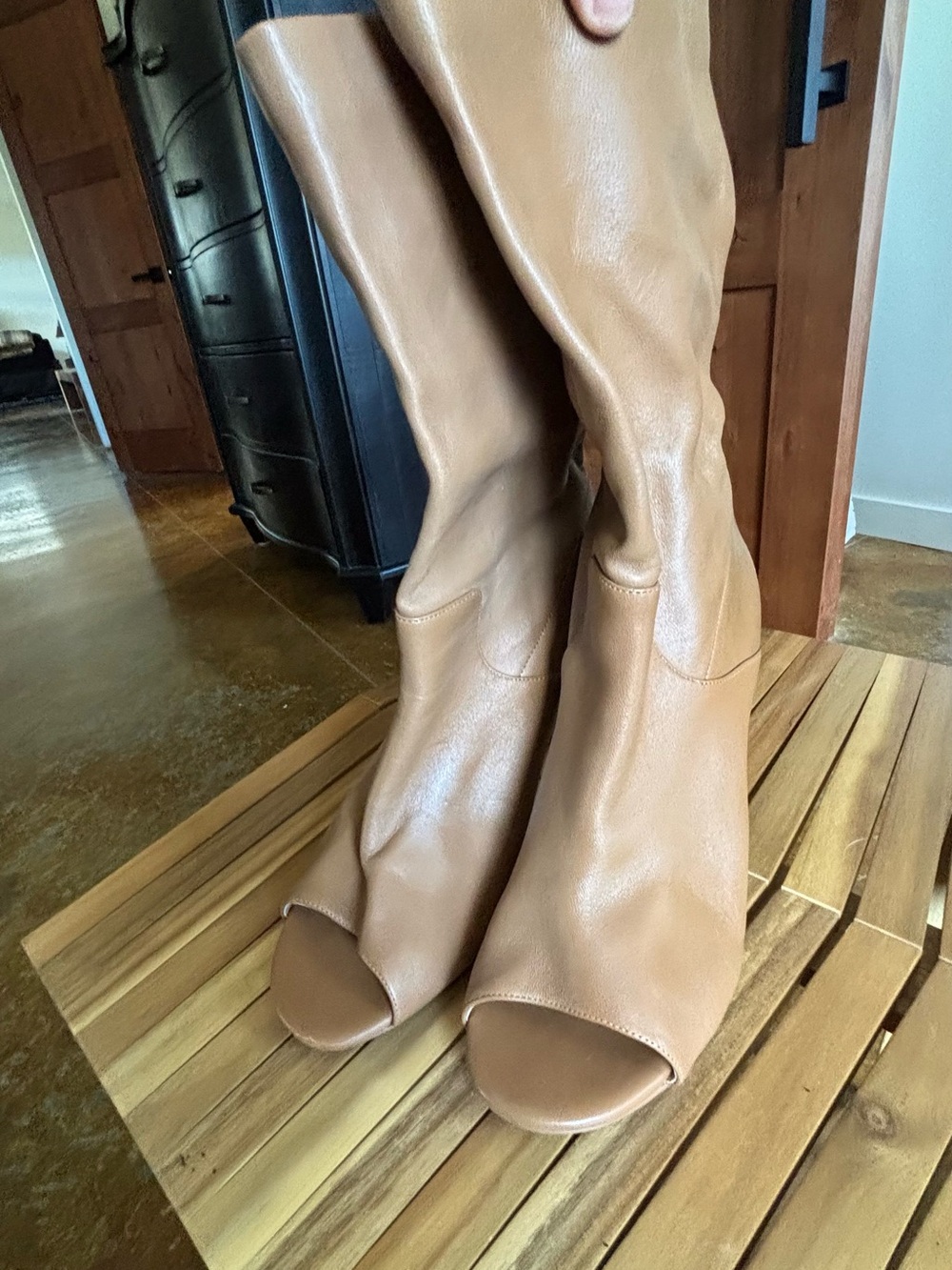 MICHAEL KORS Tan Open-Toe Women's Boots
